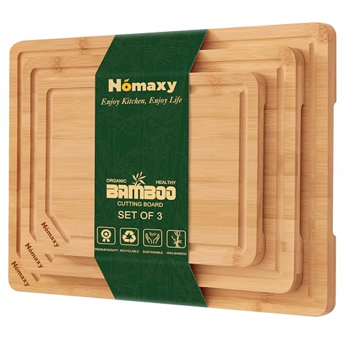 Organic Bamboo Cutting Boards Set for Kitchen Set of 3 (Natural / Set of 3)