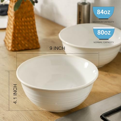Serving Bowls Set of 2 (White / 84 Ounce)