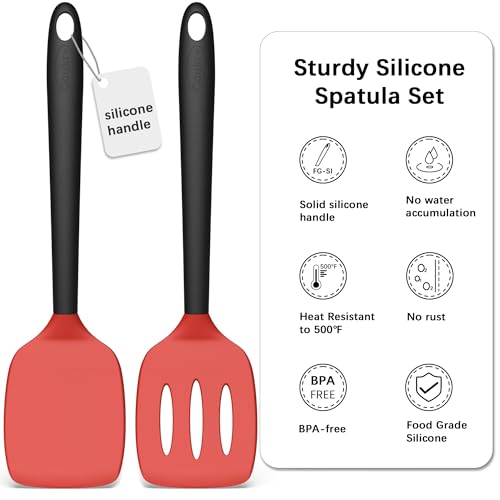 2 Pack Silicone Spatula Set (RedBlack)