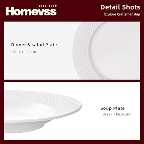 HomeVss New Bone China Dinnerware Set (Diamond / Service for 6 - 18pc Set)