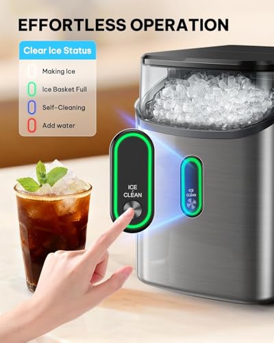 Nugget Ice Maker Countertop (Stainless Steel Silver / 33 lbs)