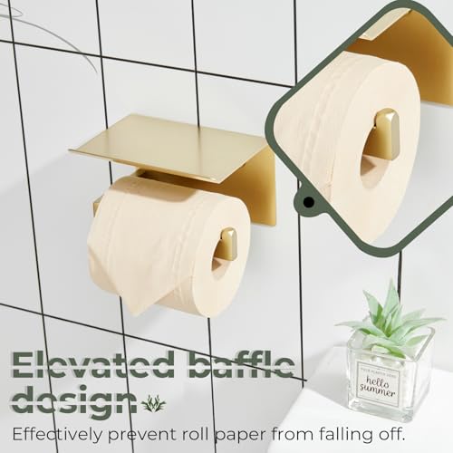Toilet Paper Holder with Shelf Toilet Roll Holder for Bathroom Restroom T
