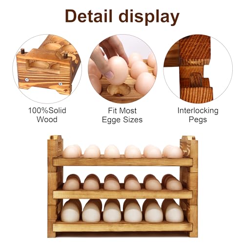 Wooden Egg Holder Countertop Fresh Egg Holders Firewood Egg Collecting Rack for Gathering Fresh eggs