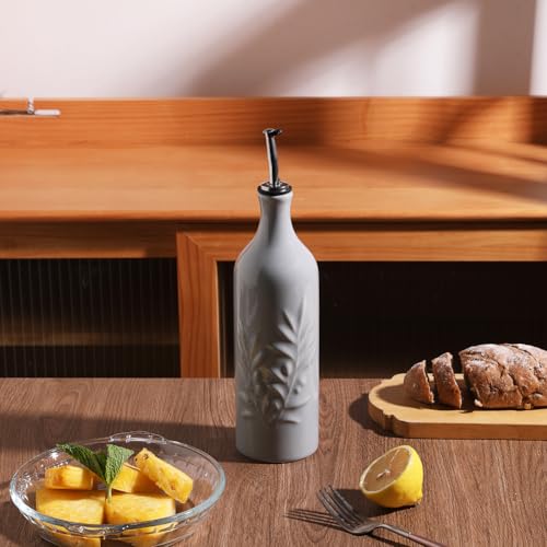 Sweejar Large Ceramic Olive Oil Dispenser Bottle (Gray / 24 oz, Set of 1)