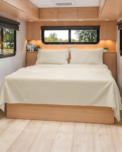 Short Queen Size 4 Piece Bed Sheet Set (11 - Wheat / Short Queen)