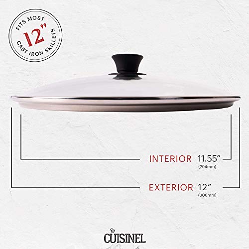 Glass Lid 12" (12" Round / Black Knob)