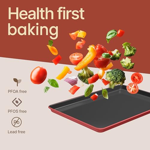 Bakken 8 Piece Ceramic Coated Bakeware Sets (Pink)