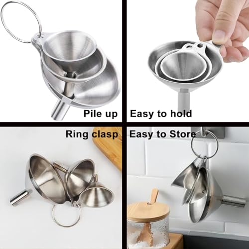 Funnels for Kitchen Bottle Filling (3pcs mini Funnel set)