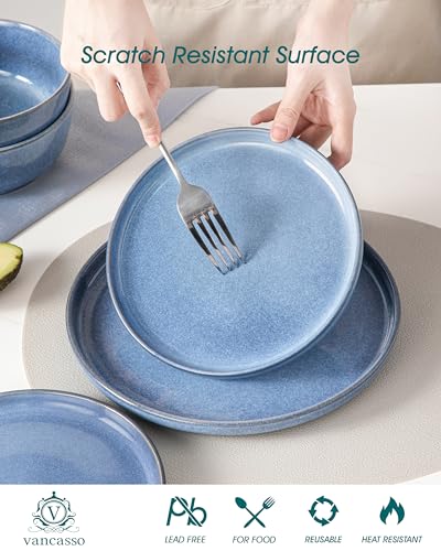 ANYA 24 Pieces Plates and Bowls Set (Blue / 24 Pcs (Service for 8))