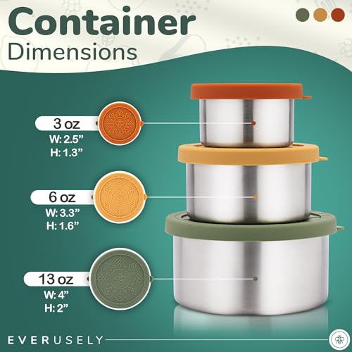 Stainless Steel Snack Containers (Muted)