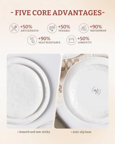 Porcelain Dinnerware Set for 6 (Polar White / Set(24pcs))