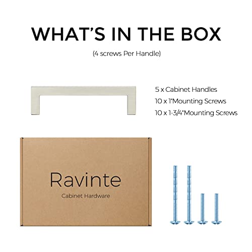Brushed Nickel Cabinet Handles Cabinet Pulls 3 (Brushed Nickel / Flat Black 3-3/4'' Hole Center)