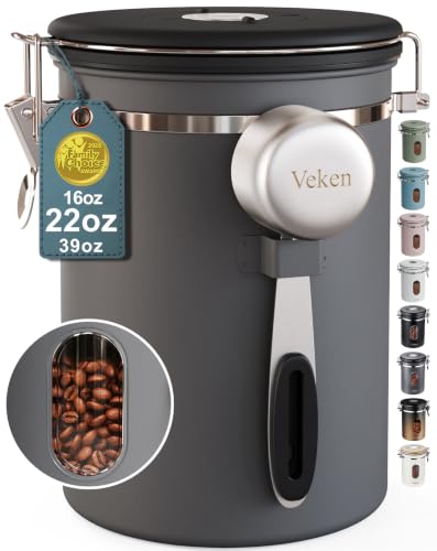 Coffee Canister with Window (Grey / 22 oz)
