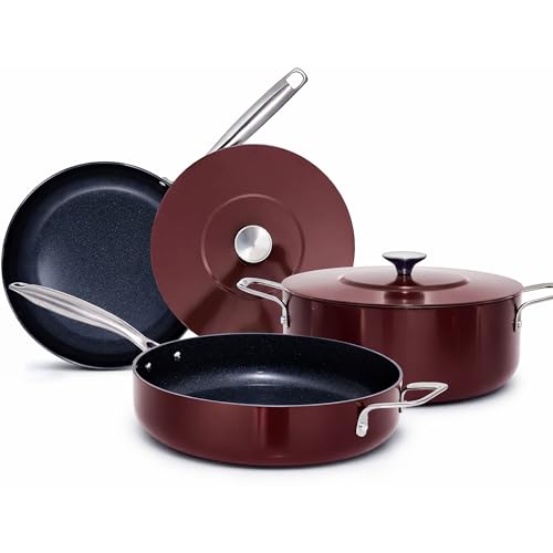 Essential Series 5PC Ceramic Cookware Set PFAS (Cinnamon)