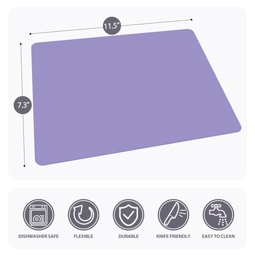 Small Flexible Plastic Cutting Boards for Kitchen Set of 5 (Multi Grey - Small - 5)