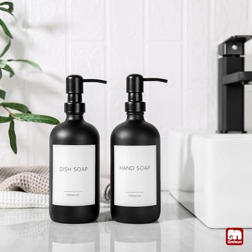 Black Soap Dispenser (Black Bottle + Black Pump / 2 Pack)