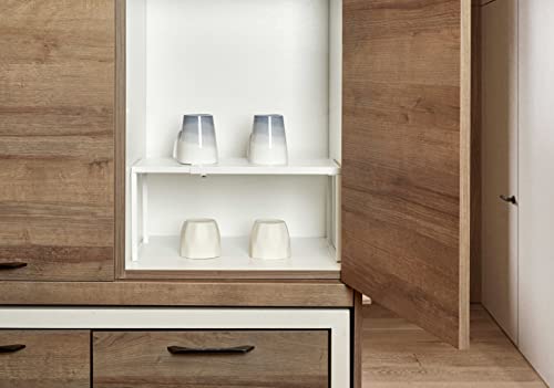 Expandable Cabinet Shelf (White / 8.26’’D * 14.56-24.6’’W * 8.46’’H)