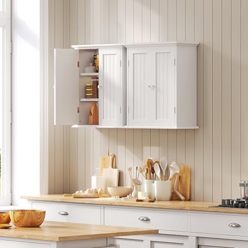 Bathroom Wall Cabinet Set of 2 (White / 8.8"D x 21.1"W x 24"H (2 pack))