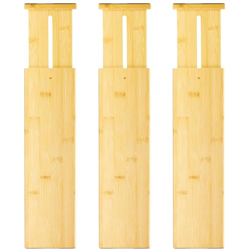 3 Pack Bamboo Drawer Dividers