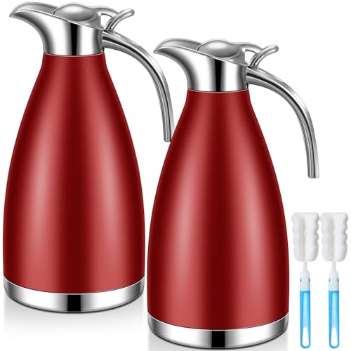 2 Pcs 68oz Thermal Coffee Carafe for Keeping Hot (Red)