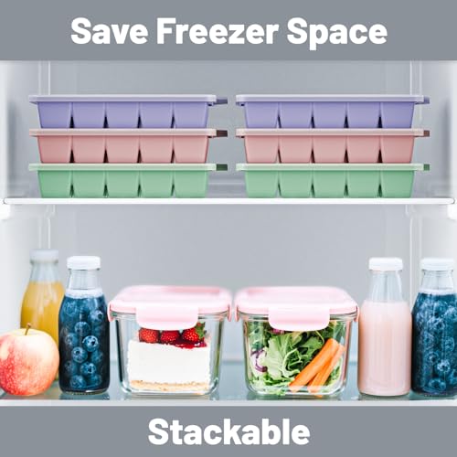 Silicone Ice Cube Tray 3 Pack (Purple +Pink+Mint / Ice Cube Tray 3 Pack)