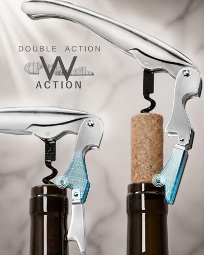 Zero Resistance THE HELIX Elite Corkscrew Silent Wine Bottle Opener Waiters Corkscrew Wine Key (6 Coil_Silver)
