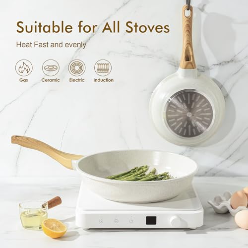 Nonstick Ceramic Frying Pan Skillet (11 Inch / White)