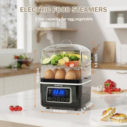 2 Tiers Electric Food Steamer for Cooking