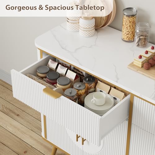 47.2" Buffet Storage Cabinet (White-2draws)