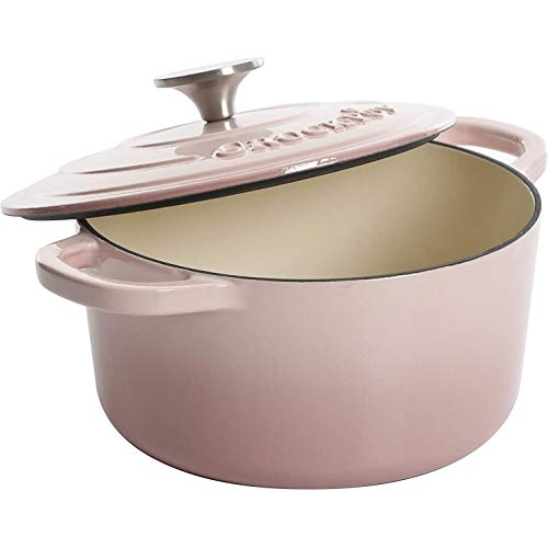 Artisan Round Enameled Cast Iron Dutch Oven (Blush Pink / 5-Quart)