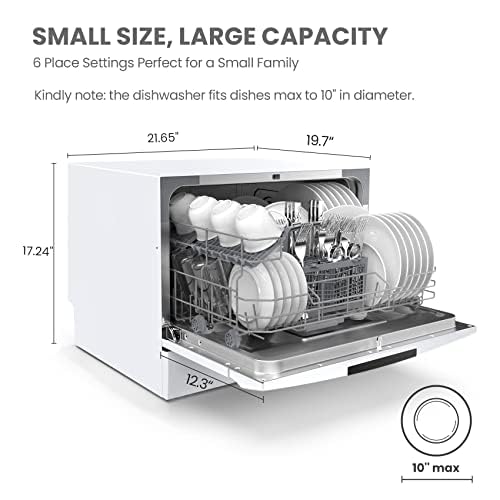 Countertop Dishwasher Portable (White)