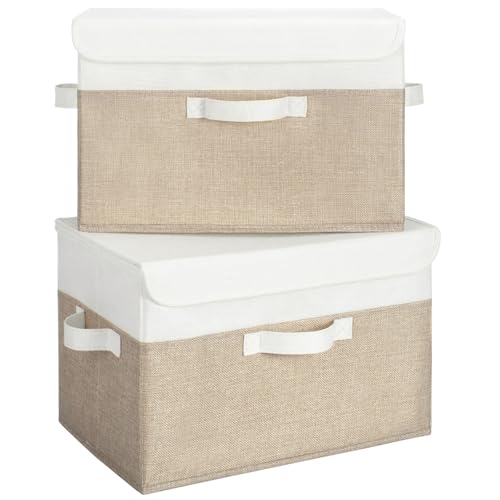 Memory Keepsake Storage Box (White/Khaki / Large-2 Pack)