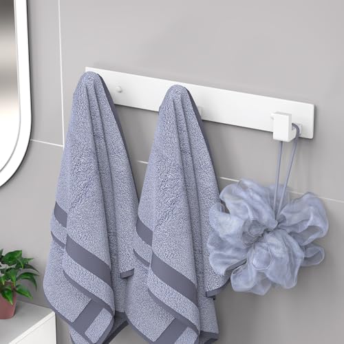 Stainless Steel Wall Coat Rack (White / 3 "L" Hooks, 1PACK)