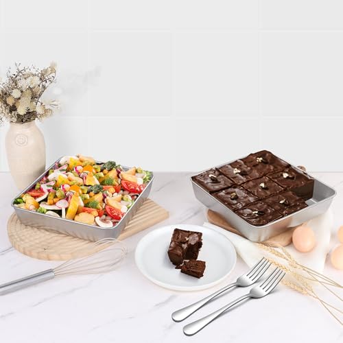 8 Pack 8 x 8 Inch Square Baking Cake Pan (8'' x 8'')