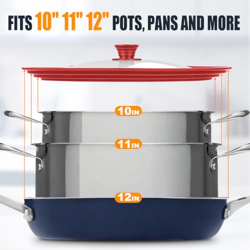 Universal Lid for Pots (10 + 11 + 12 inch / Red)