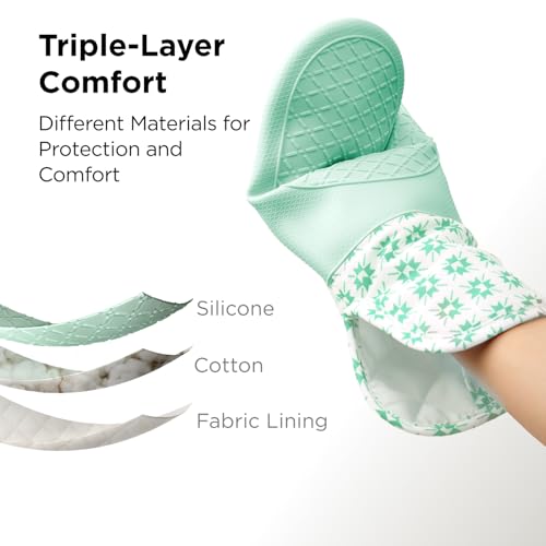 UltraShield Silicone Oven Mitts (Gem-teal / Standard)