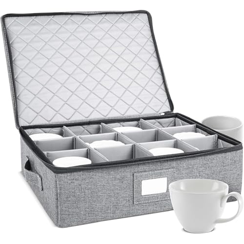 Cup & Mug Storage Case (Gray / 1 Piece Box for Cups and Mugs)