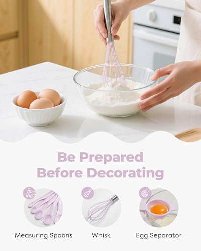 158 Cake Decorating Kit Baking Supplies Tools for Beginners & Pros (Light Purple)