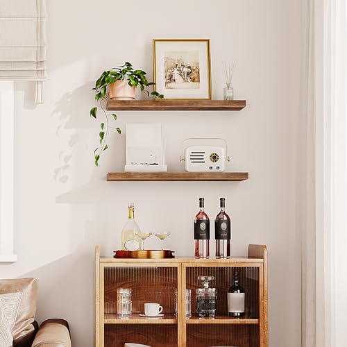 Floating Shelves for Wall (Rustic Brown / 31.5 Inches)