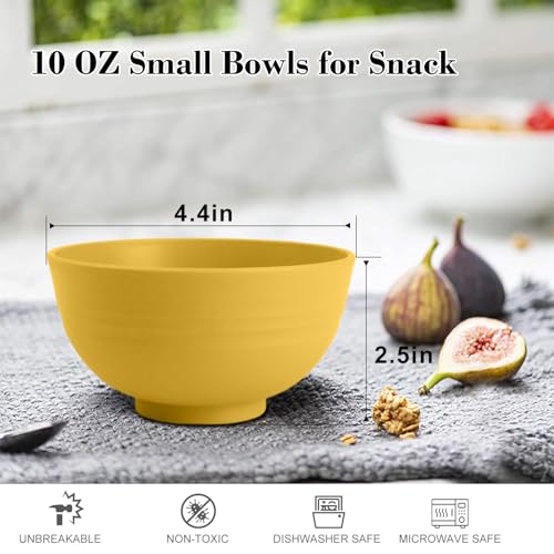 wheat straw icecream bowls 10oz set of 8 (10 oz / Yellow)