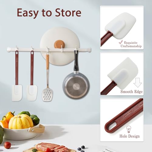 14 INCH Silicone Spatulas Heat Resistant Heavy Duty Rubber Spatulas Commercial Spatulas Set for Kitchen Use Silicone Cooking Utensils Sets of 2 (14 inch)