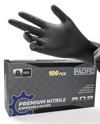 8 Mil Heavy Duty Disposable Nitrile Gloves (100 Count)