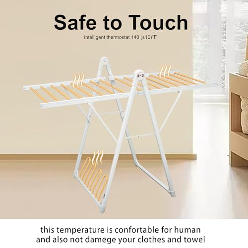 Heating Clothes Drying Rack Foldable Shoes Socks White