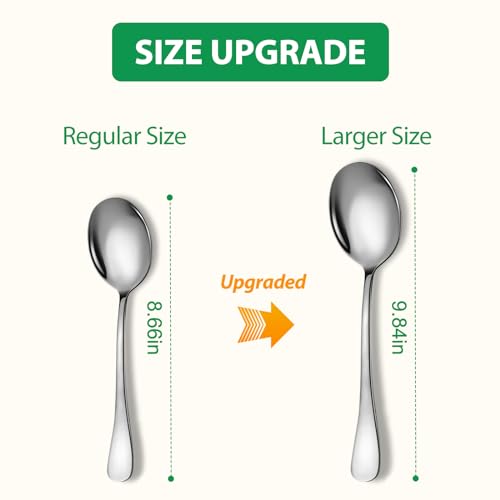 Stainless Steel Serving Spoons Set (8 Pieces (Large Only) / Silver)