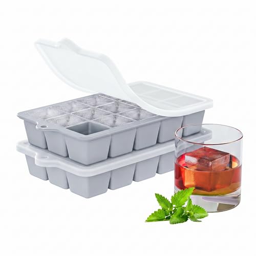 Silicone Ice Cube Tray 2 Pack (Gray / Ice Cube Tray 2 Pack)