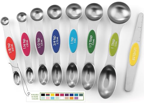 Magnetic Measuring Spoons Set of 8 for Kitchen (Multicolor / 1-Pack)