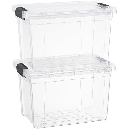 8.7 Quart Clear Plastic Storage Boxes with Lids (8.7 Quarts)