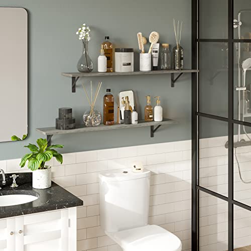 Long Wall Shelves (Grey Wash / 39.4 Inch)