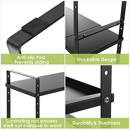 Expandable Cabinet Shelf Organizer Rack (7.87''D*13-20''W*8.27''H / Black-1 Pack)
