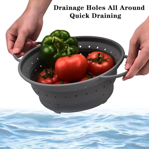 Silicone Collapsible Colander with Handle